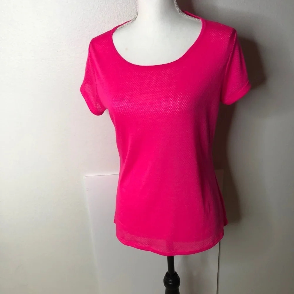 Athletic works shirt.  Pink with back straps as 10